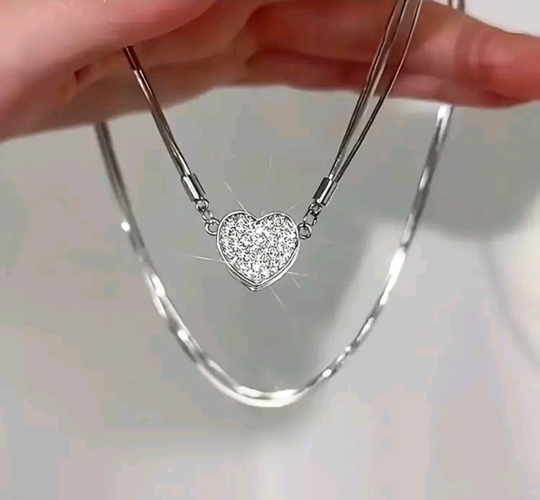 Heart Shaped Magnetic Pendant Necklace