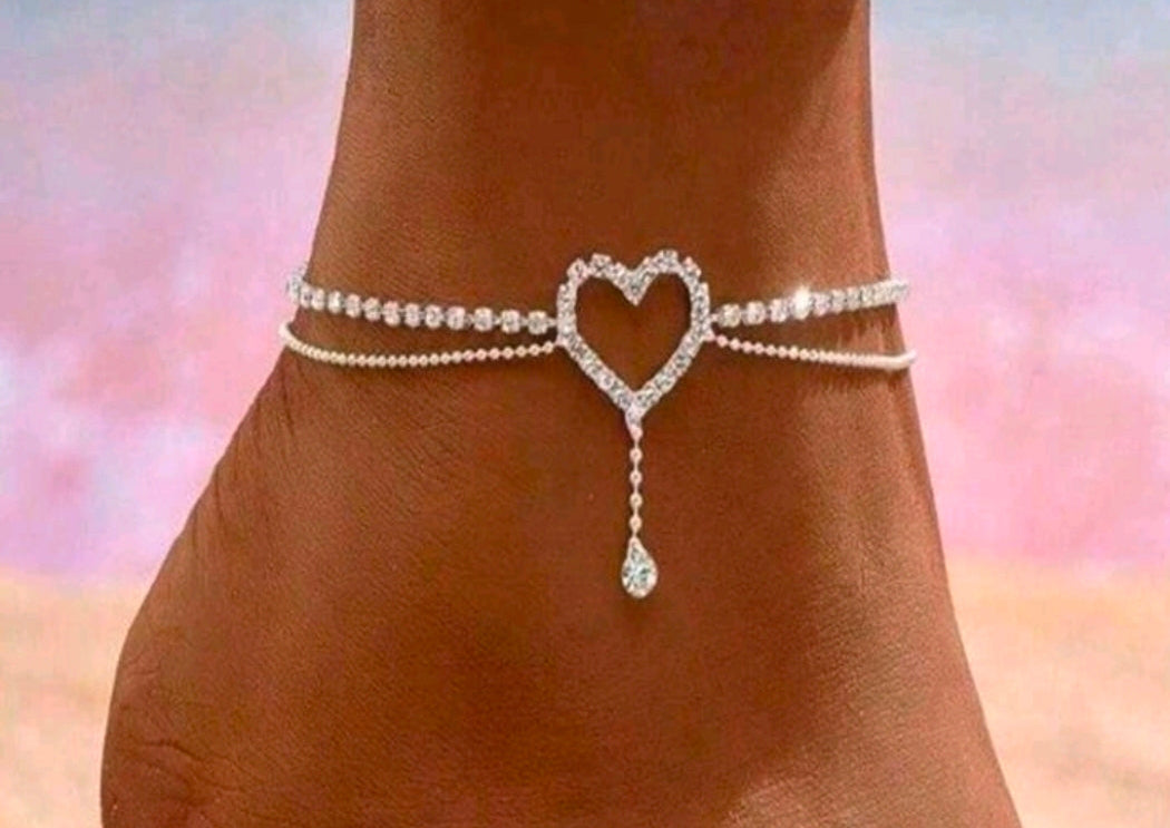 Sparkle Heart Anklet