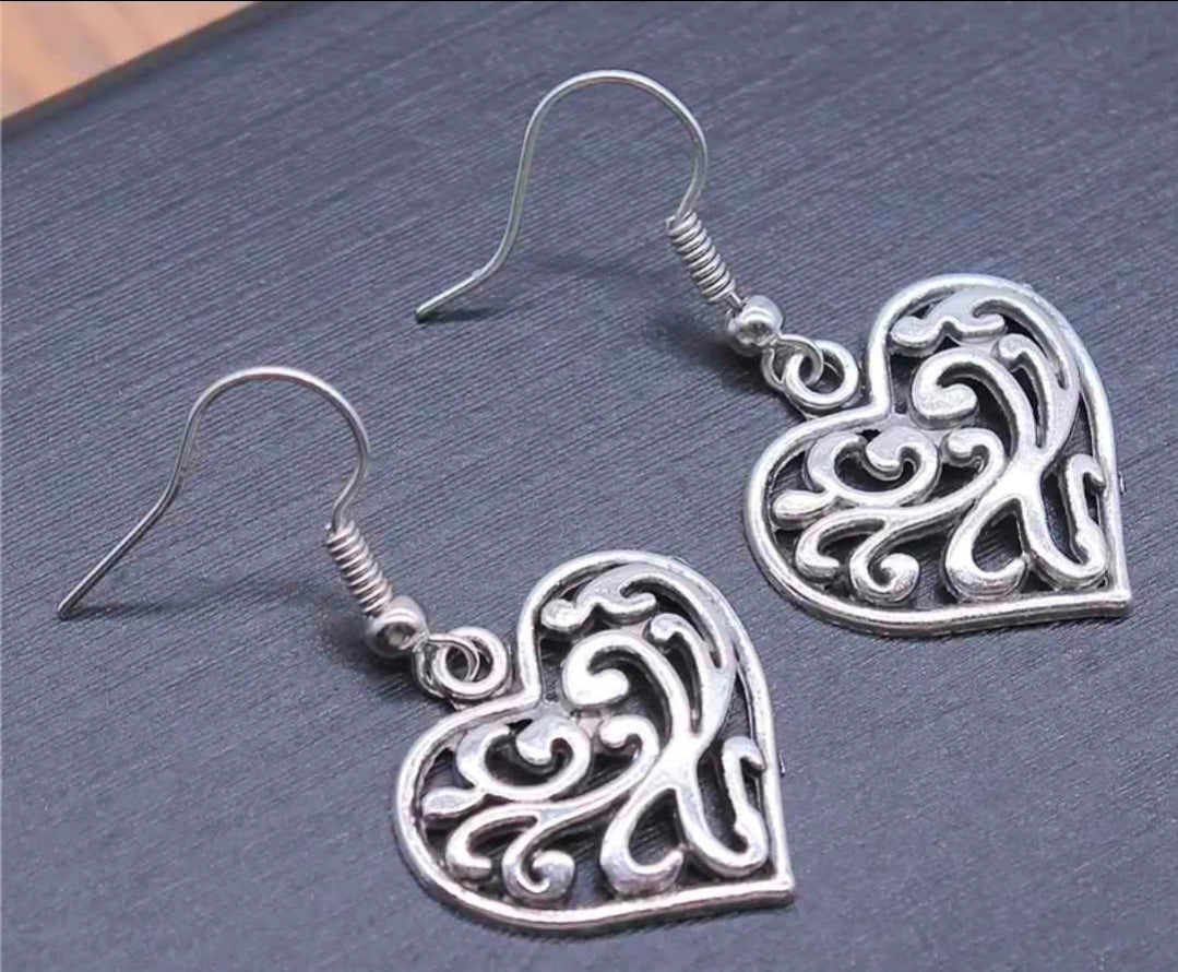 Heart Dangle Earrings