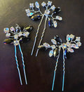 Black and Clear Bridal Hair Pins