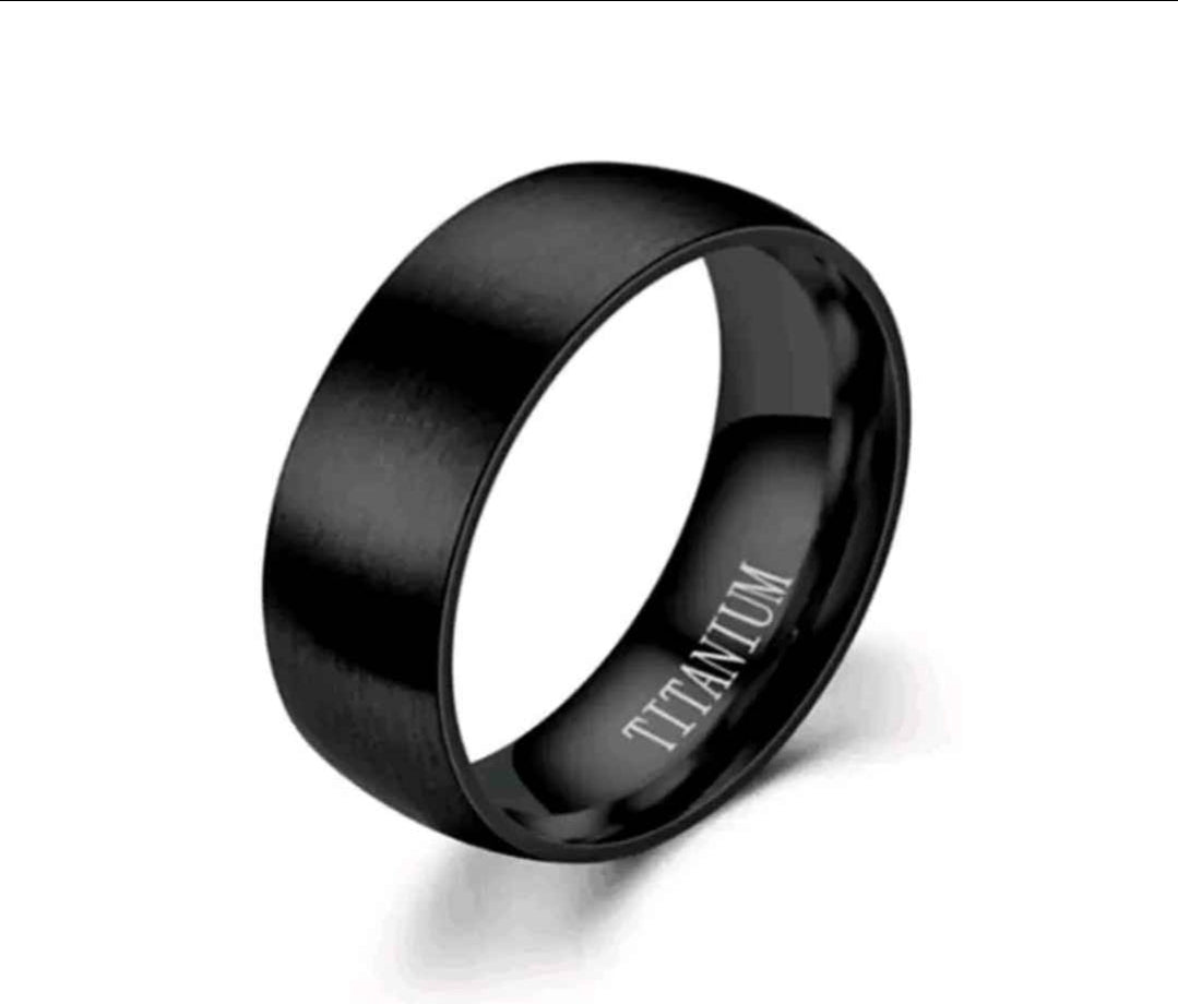 Black Titanium Steel Men's Ring