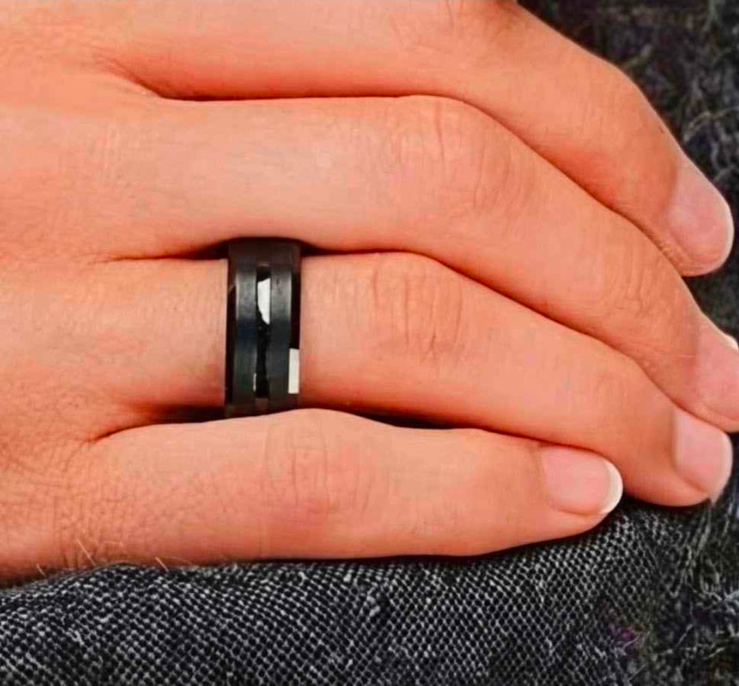 Black Stainless Steel Men's Ring