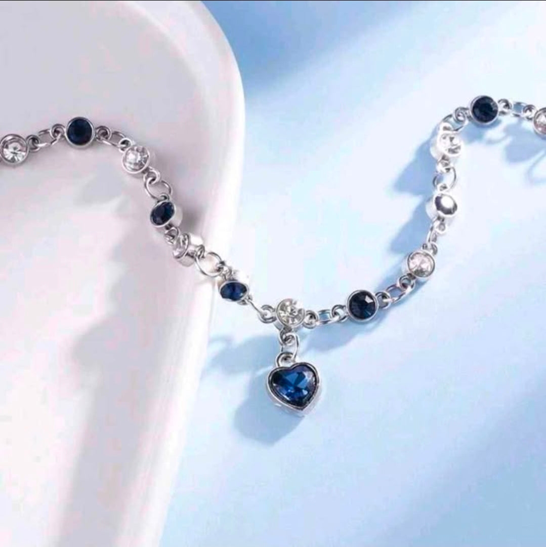 Ocean Blue Heart Bracelet