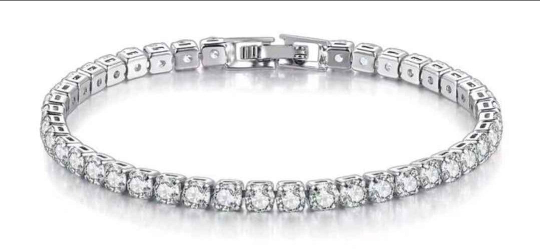 Round Cubic Zirconia Single Row Bracelet