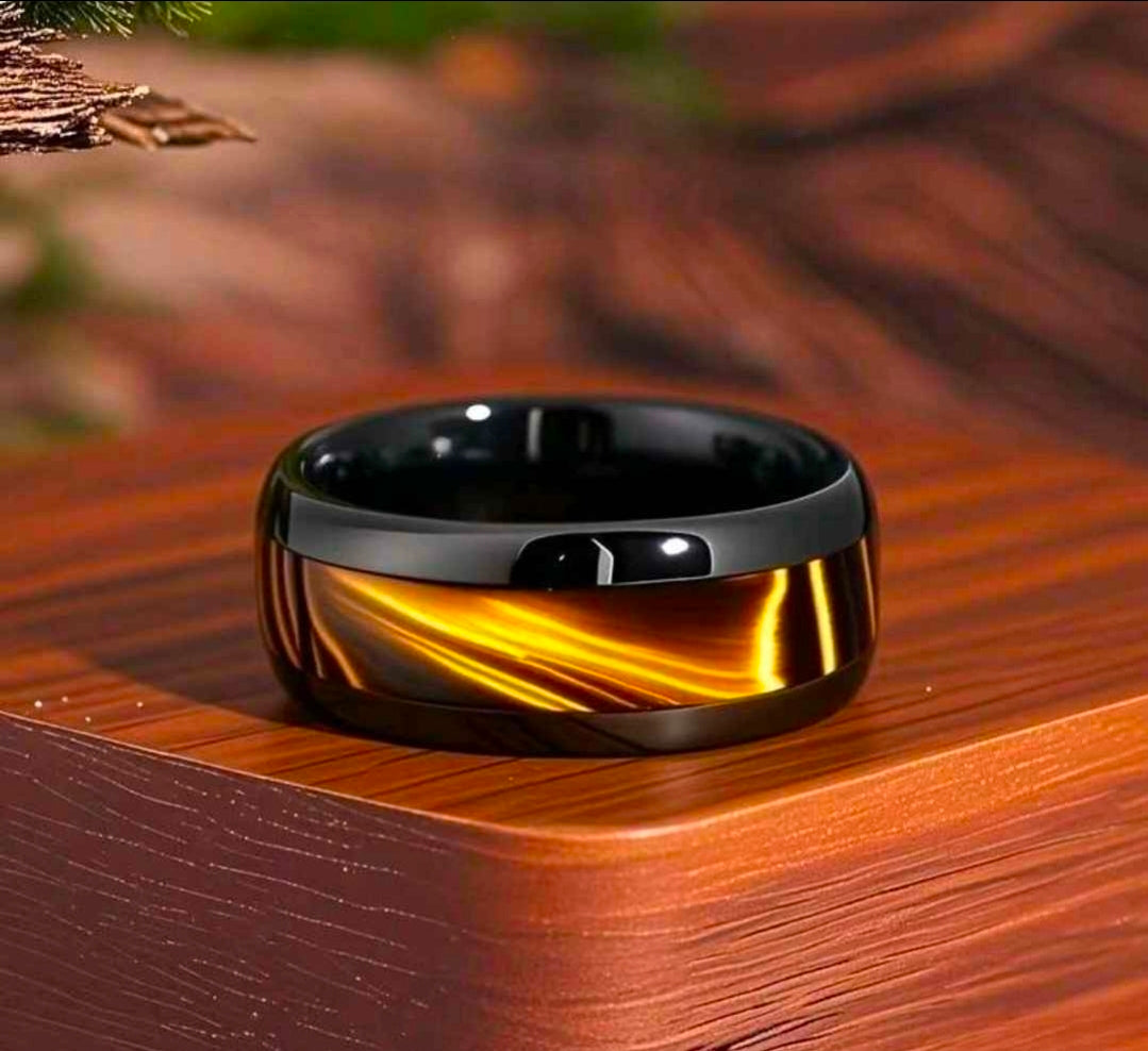 Golden Tiger Eye Men's Ring