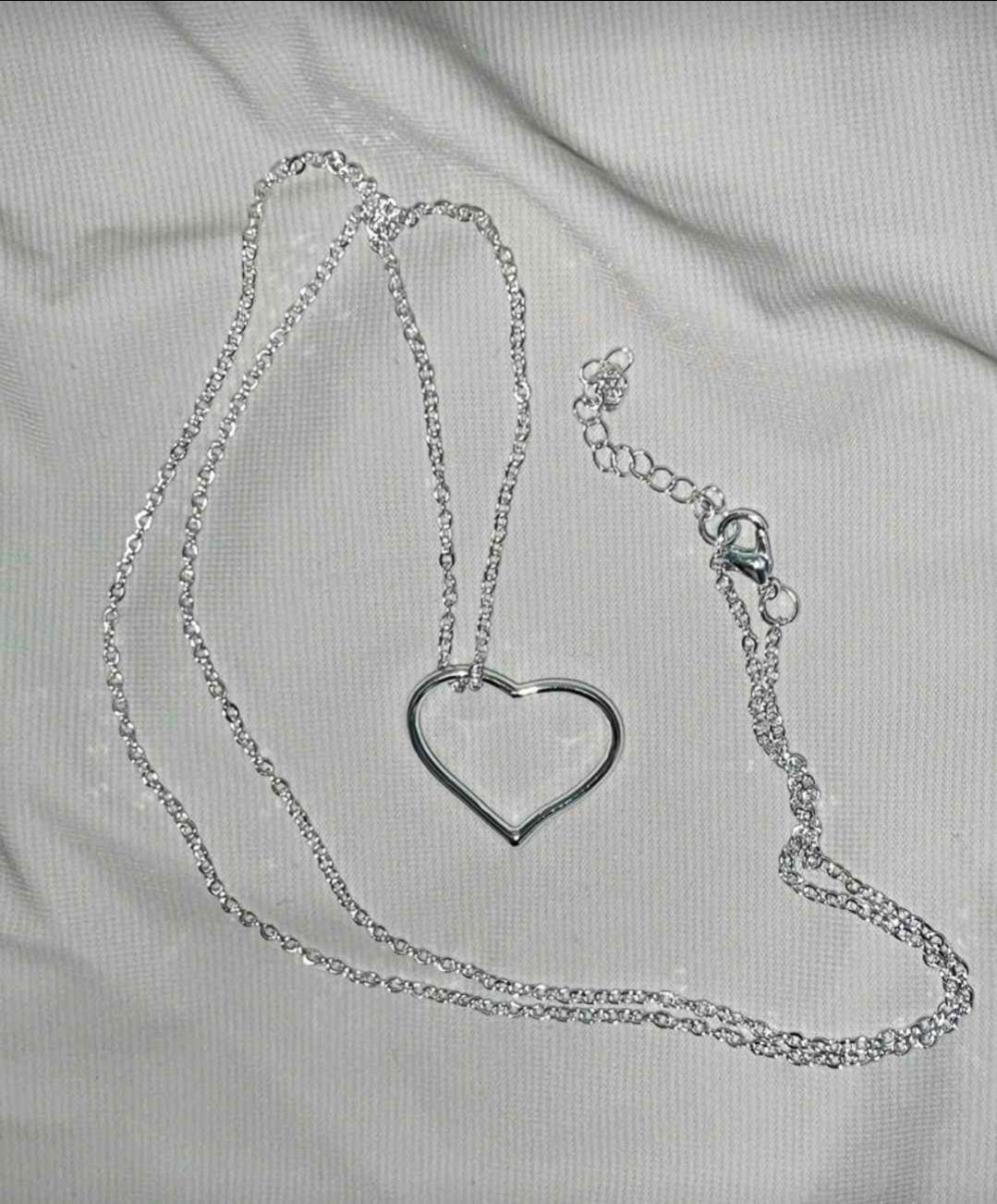 Hollow Heart Necklace - long