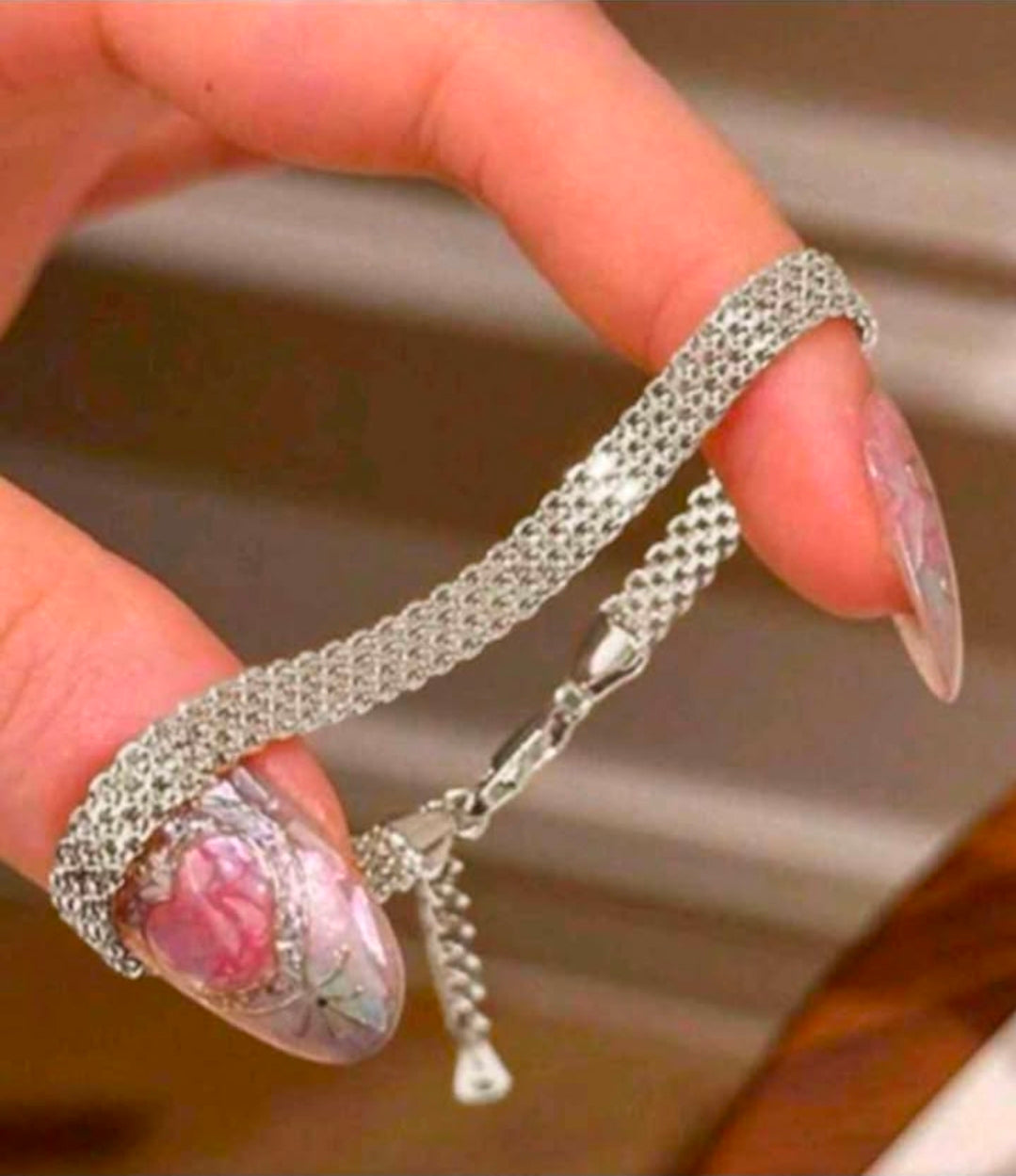 Stainless Steel Silver-Tone Bracelet