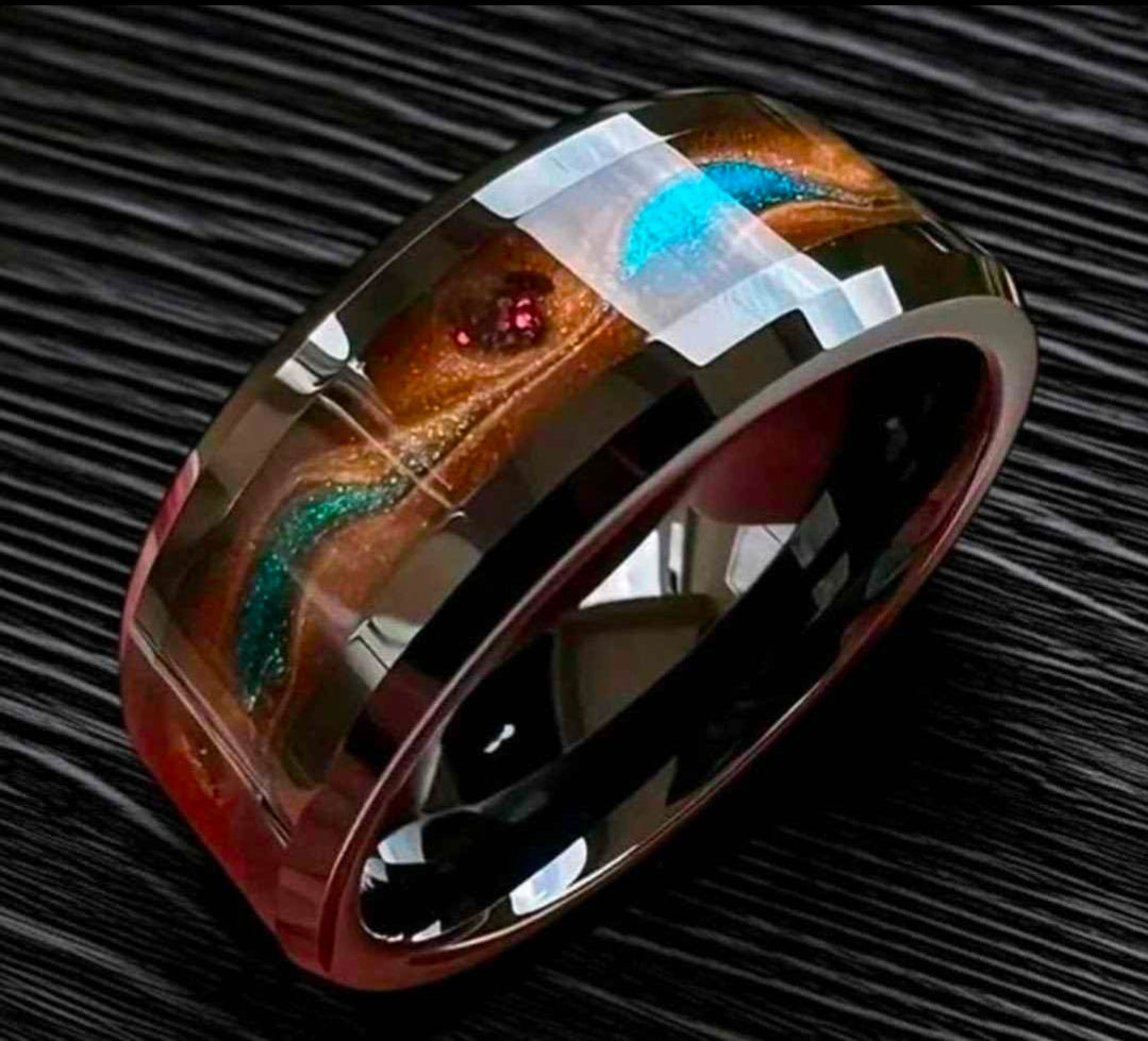 Solid Sand Stainless Steel Men's Ring