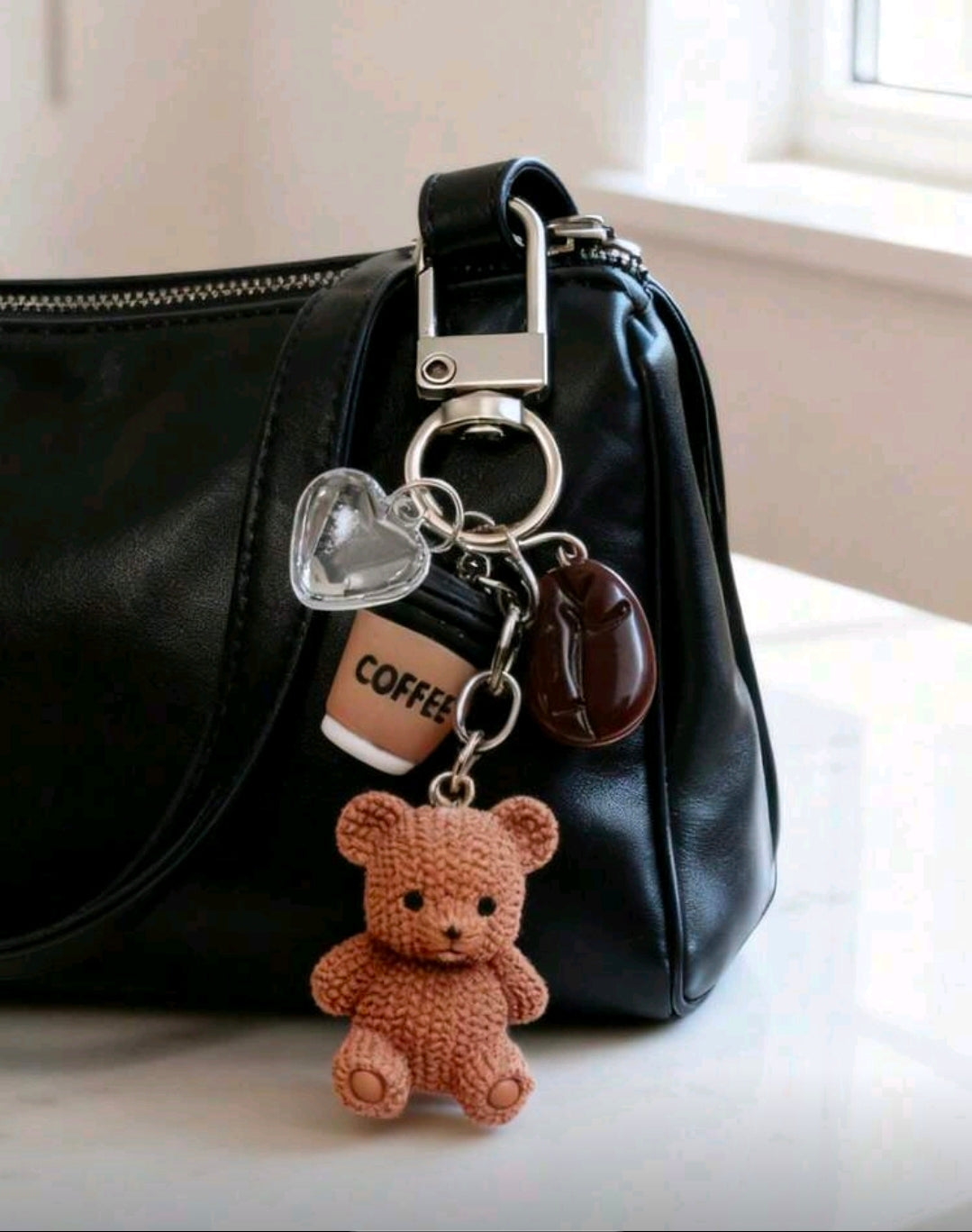 Coffee with Teddy Keychain