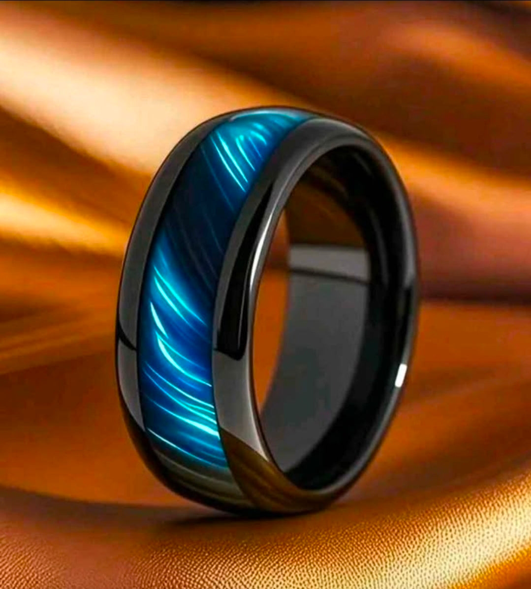 Blue Tiger Eye Men's Ring