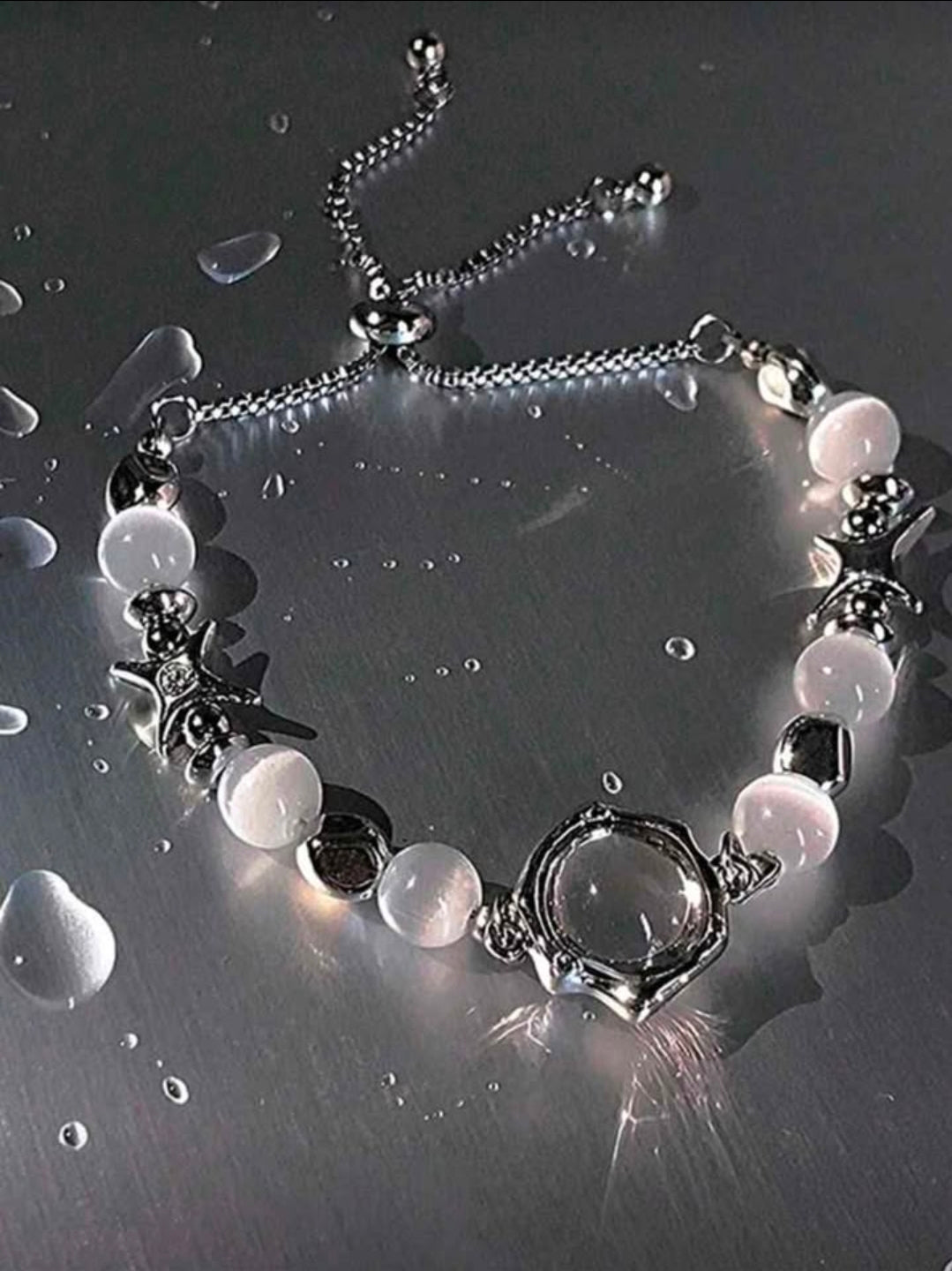 Titanium Steel Opal Starlight Bead Bracelet