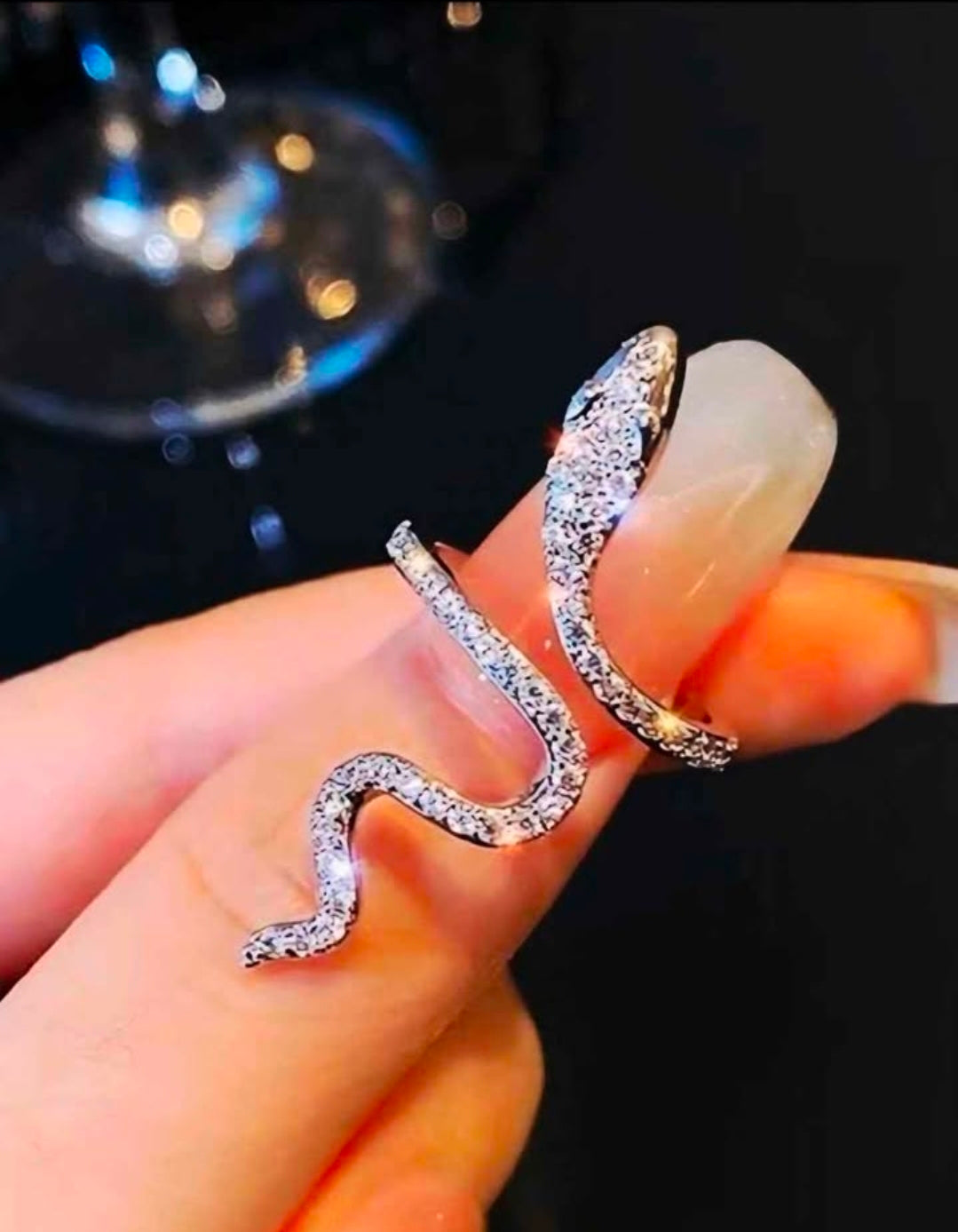 Sparkly Snake Ring