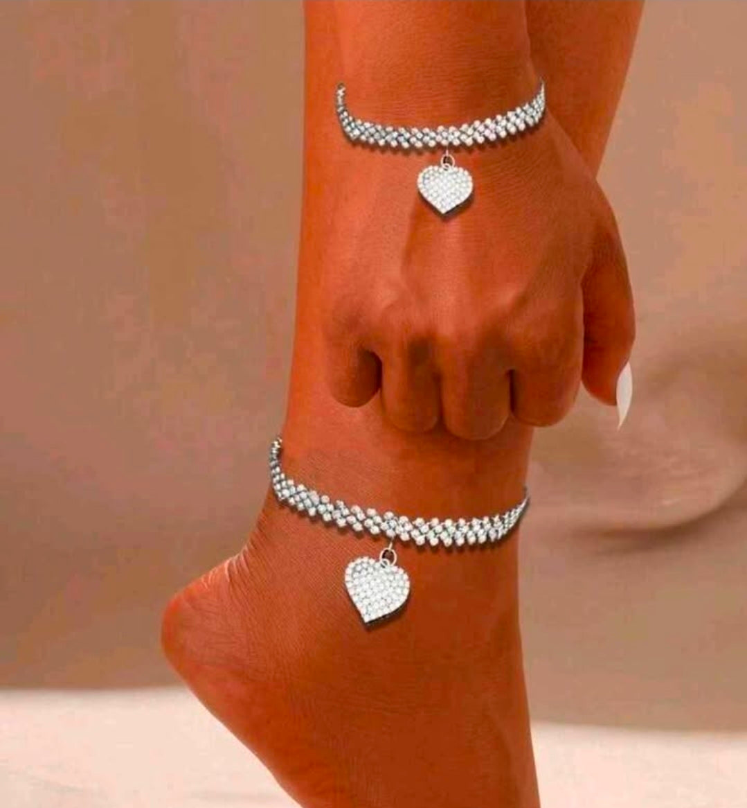 Sparkle Heart Bracelet/Anklet