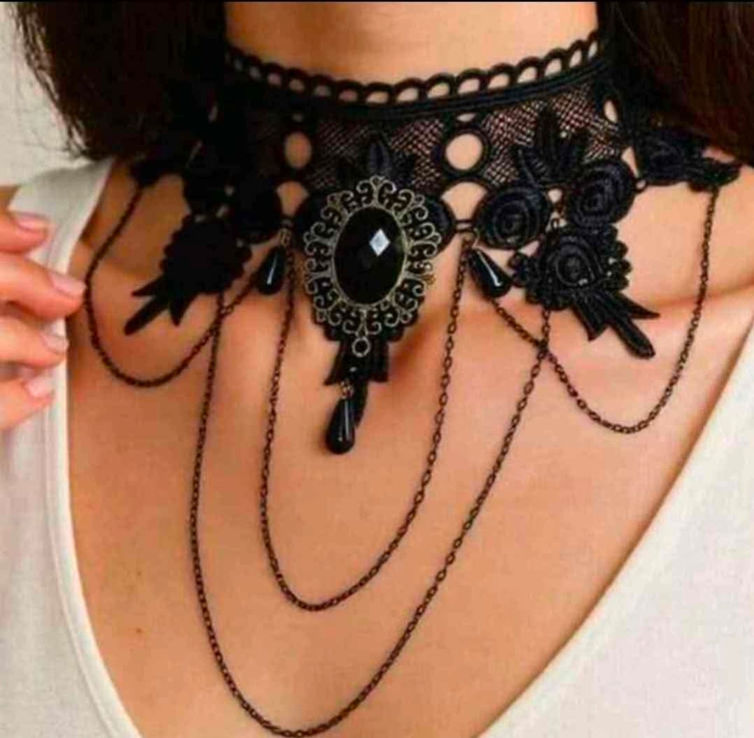Black Lace Choker Necklace