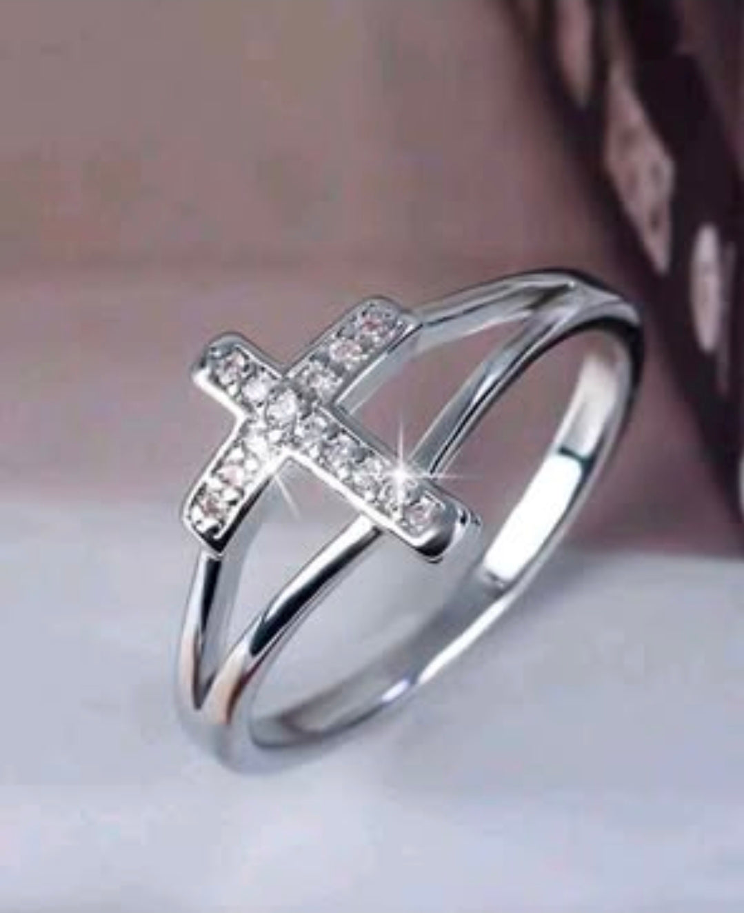 Faith/Cross Sparkle Ring