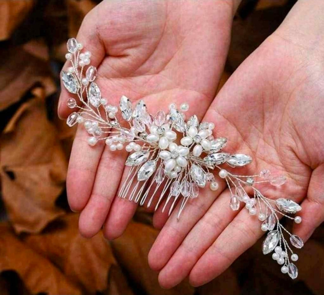Silver Glass Hair Comb